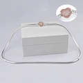 Silver snake chain bracelet featuring a rose gold heart clasp with clear pavé crystals - 45cm Rose Gold Heart Zirconia Style / Rose Gold & Silver
