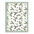 Christmas wrapping paper with holly leaves, red berries and Merry Christmas text - Christmas Fairy Tale Style A / 10 Sheets 53*42cm