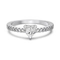 S925 Sterlingsilber Ring mit rosa herzförmigem Zirkon und funkelnden Akzenten - US 5 / Einfaches Herz Stil 6