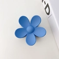 Matte blue flower resin hair claw clip for elegant updo hairstyles on white background - Flower Style / 7.3cm / Blue