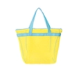 Large mesh beach toy storage bag in yellow and light blue with durable portable handles - Yellow with Blue Strap Toiletry Bag 29x39cm