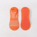 Orange non-slip yoga socks with silicone grips and breathable cotton blend fabric - Orange Red