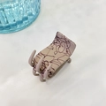 Pince à cheveux beige aux lignes noires abstraites pour queue de cheval élégante - Queue de cheval haute env. 3*5cm / Rose Nude Mat