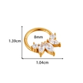 Anello da naso in acciaio inossidabile dorato con zirconi e diametro interno di 8 mm - Stile Strass Marquise a Grappolo (0182-6# Oro)