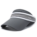 Dark grey breathable sun visor cap with white contrast stripe and NARAS logo - Adjustable / Dark Gray