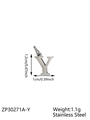 Silver letter Y pendant in stainless steel with 1.2cm height and 1cm width dimensions - Letter-Y / Steel