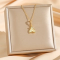 Collier queue de poisson doré élégant avec nacre et zircons en coffret cadeau luxe - Queue de Poisson Aurore Or (8725)