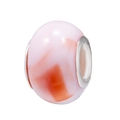 Pink and orange resin bead with silver metal core for DIY sweet rainbow charm bracelets - Pink Orange Cloud Pattern Style (010)