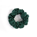 Premium 19mm mulberry silk scrunchie in dark green with elegant satin texture - 3.5cm/19 Momme / Dark Green