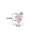 Silver titanium steel stud earring featuring a pink heart zircon and crescent design - Star Moon Pink Heart (4#) / Silver