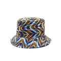 Colorful camouflage bucket hat with abstract feather pattern for sun protection - One Size / Orange-Blue Abstract Feather Style(03)