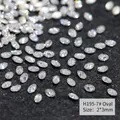 2x3mm ovale heldere witte zirkonia kristallen voor nail art en sieraden maken - 2*3mm / Wit ovaal (H195-7#)