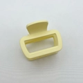 Matte light yellow square claw clip in a minimalist rectangular open frame design - Small (5.5CM) / Light Yellow