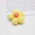 DIY knitted milk cotton flower in yellow and orange for hair and bag accessories - Light Yellow