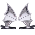 Paire de pinces à cheveux ailes de chauve-souris argentées pour décoration de fête Halloween - Pack de 1 paire / 3# Argent
