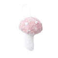 Adorno de seta de felpa rosa con lunares blancos para decoración de árbol de Navidad - Rosa
