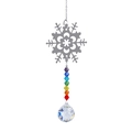 Détail d'ornement en métal flocon d'argent avec perles colorées et boule de cristal - Petit Flocon + 20mm Boule