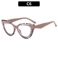 Elegant cat-eye TR90 blue light glasses with leopard print and pink frame accents - Tortoise with Khaki Frame
