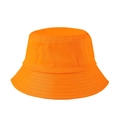Classic bright orange cotton bucket hat with a flat top and wide brim for sun protection - M (56-58cm) / Orange