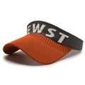 Orange and dark grey knitted sun visor for women with white NEWST lettering - Orange