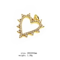 Golden heart pendant with micro-set zircon stones, 20x22mm size and 1.39g weight - Style 1