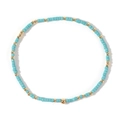 Pulsera bohemia hecha a mano con cuentas cilíndricas turquesas y toques dorados - Cuentas de Columna Cian Oro