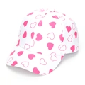 Kids' white baseball cap with pink heart pattern and classic six-panel design - 52-54cm / 25# All-Over Heart Print