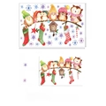 Lot de 29 stickers muraux de Noël en PVC, hibou et horloge, autocollants aquarelle - Chouette de Noël