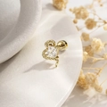 Light luxury gold snake stud earring with clear zircon and screw back for cartilage piercing - Light Coffee Gold Snake Stud (Single)