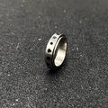 Spinner ring with playing cards patterns in polished silver stainless steel - Poker Suit Pattern