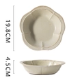 Ceramic petal soup bowl in cream beige with dimensions 19.8cm diameter and 4.5cm height - Bud Deep Plate