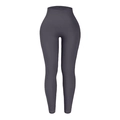 Leggings de yoga sans couture à taille haute gris anthracite avec effet gainant - Gris