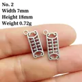 Vue macro détaillée de breloques boulier en argent rétro de 7x18 mm pour bijoux DIY - N° 2 Boulier Long