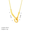 Collana a serpente in acciaio al titanio dorato con pendente a gancio e misure esatte - Oro 18K / Oro