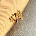 Minimalistischer 18K vergoldeter Wellenring mit verstellbarem offenem Design - Gold