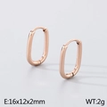 Orecchini a cerchio a U in acciaio inossidabile oro rosa 16x12mm per uomo e donna - Oro rosa