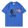 T-shirt bleu roi pour la fête de l'indépendance avec graphique Happy 4th of July - Bleu Royal (Happy 4th of July)
