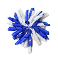 Handmade spiral curly grosgrain ribbon hair clip in blue and white color mix - White Blue