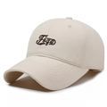 Berretto da baseball in cotone beige con ricamo Fbge marrone e visiera curva - Regolabile / Beige Chiaro