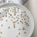 Platte mini amberkleurige lange achthoekige kristallen voor nageldecoratie DIY - Enkel Champagne Mini Octagon 4*6mm