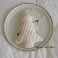 Pale pink corduroy Christmas tree ornament with silver stripes, size 16cm x 12cm - Christmas Tree-Beige