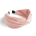 Böhmischer rosa Stoff-Haarreif mit gedrehtem Knotendesign und weicher Textur für Damen - Einfarbig Rosa