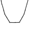 Minimalist matte black S925 silver necklace with textured irregular branch link design - Black