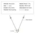 S925 sterling silver hollow heart necklace featuring D-color 2mm moissanite accents - T Heart White Gold