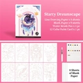 Starry sky themed watercolor painting set with paper, brush and 12-color palette - Starry Dream
