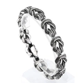 Bracelet punk rétro en acier titane avec texture nœud celtique et finition vieillie - Style de Nœud Celtique Rétro (KB163101-KJX)