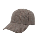Classic houndstooth baseball cap in vintage brown plaid with a curved brim profile - Brown Black Green Houndstooth (C#)