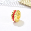 Macro di distanziatori in rame placcato oro 18k con smalto rosso per la creazione di gioielli - 6*3*3MM / Oro+Rosso