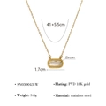 Collana in acciaio dorato con pendente ovale, zircone blu e placcatura PVD oro 18K - Bianco (SN030043-W)