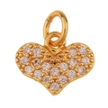 Gold-plated heart tree of life pendant featuring micro-pave clear cubic zirconia stones - Solid Heart / Gold